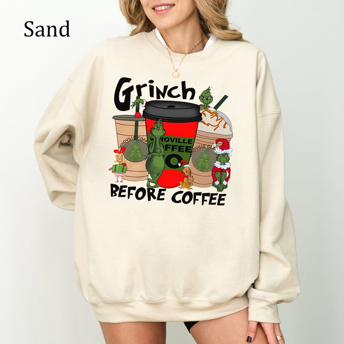 Grinch Before Coffee Christmas Sweatshirt