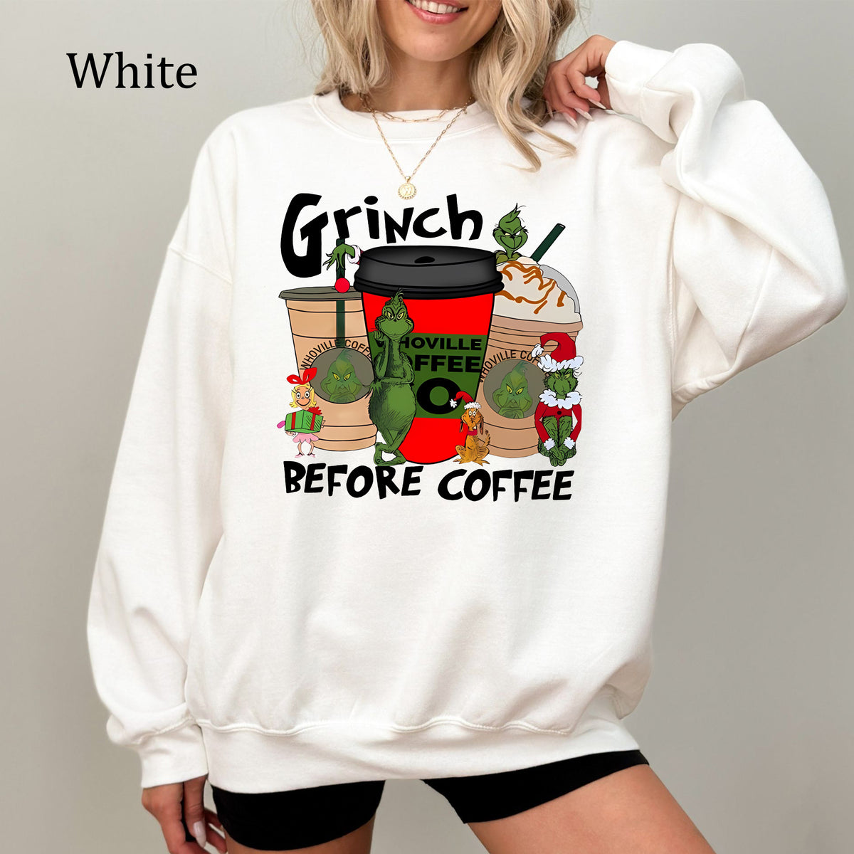 Grinch Before Coffee Christmas Sweatshirt